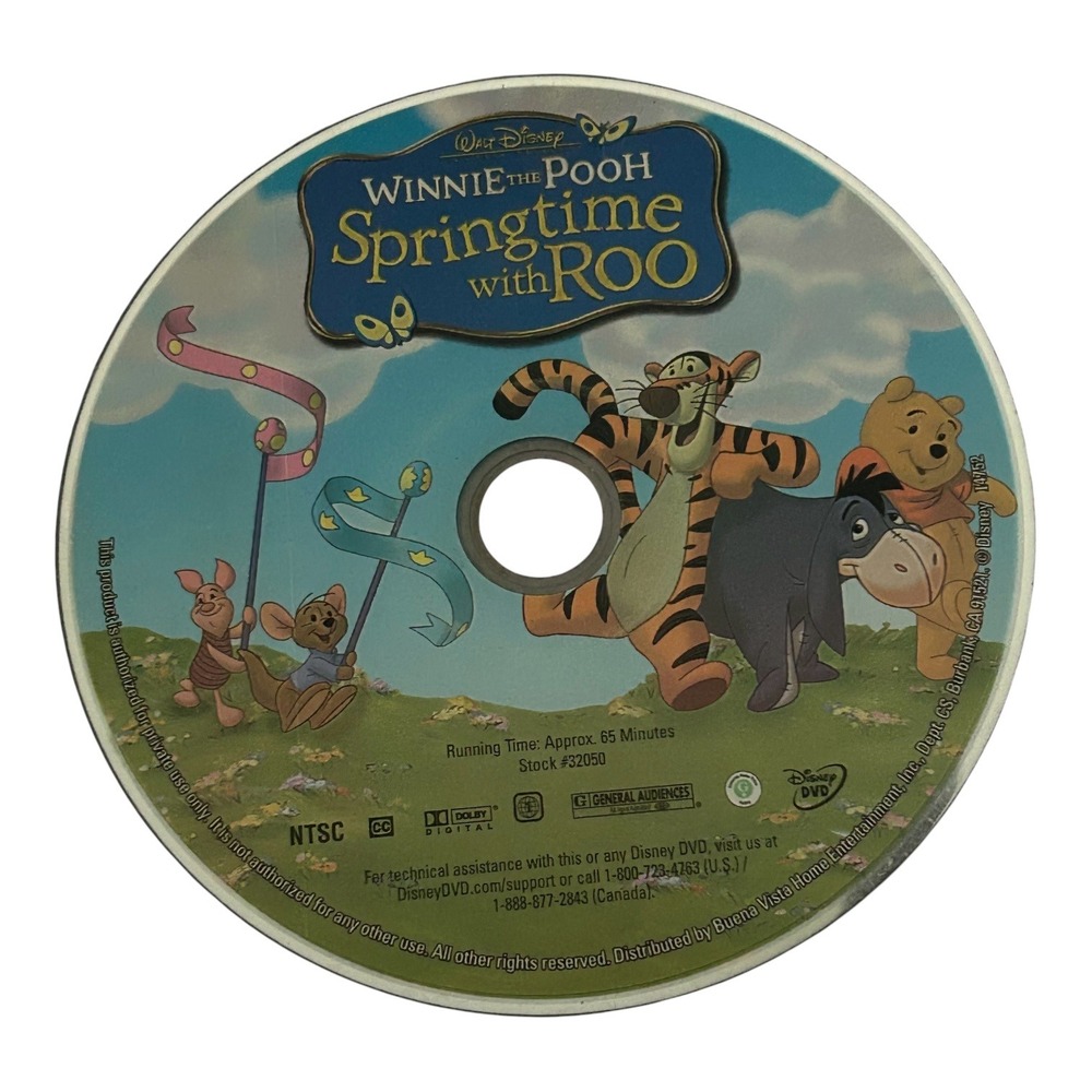 Winnie The Pooh Springtime With Roo DVD Disc Only Disney Tested Works - Picture 2 of 3